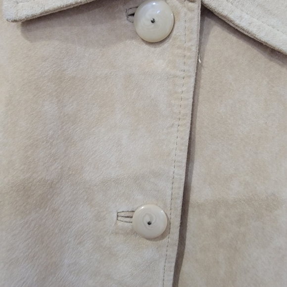 Parisian Signature Suede Coat Leather Jacket Light Tan Size 2X - Picture 3 of 16